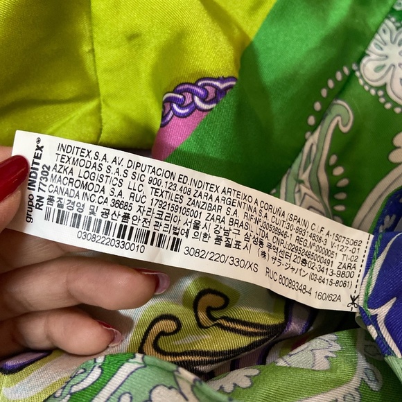 ZARA Printed Front Slit Skirt XS - Picture 6 of 6